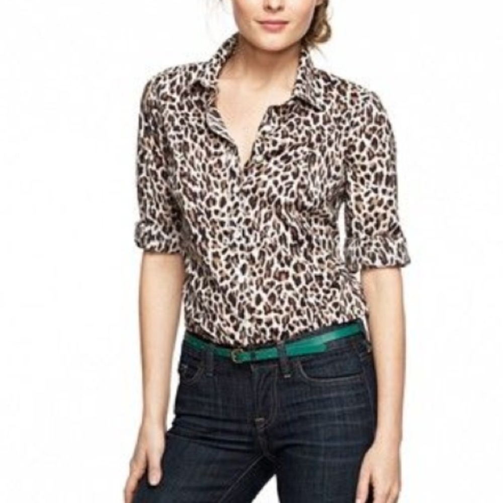 J Crew leopard blouse